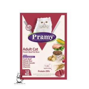 غذای خشک پرامی Pramy مخصوص گربه بالغ با طعم بیف 1.5 Kg